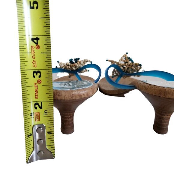 COCONUTS by MATISSE Colorful Beaded Flower Thong Sandals with Kittie Heel - Picture 11 of 11